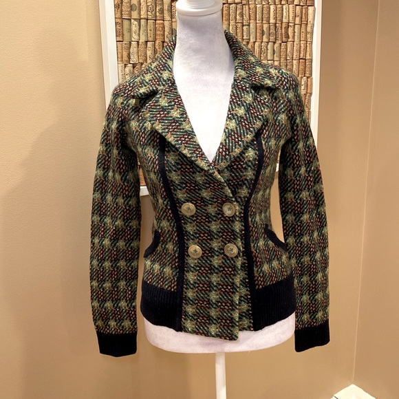 Anthropologie Sparrow 100% Lambswool Short Sweater Jacket